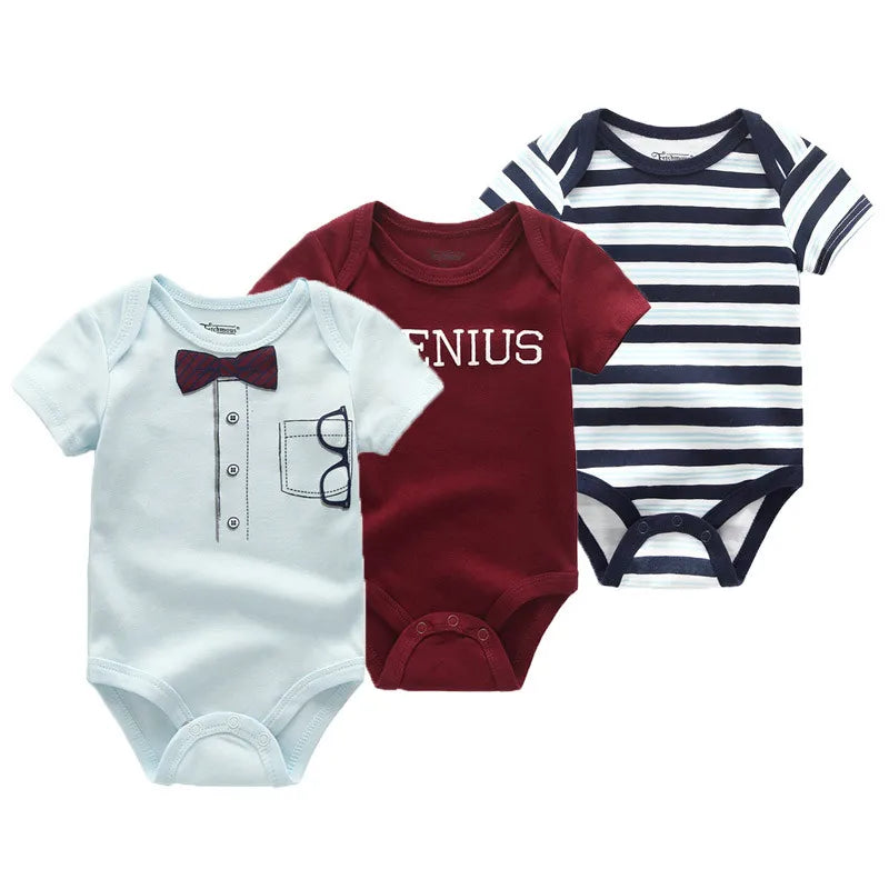 Adorable 3-Piece Cotton Baby Bodysuit Set – Soft, Cute & Comfy for Little Ones