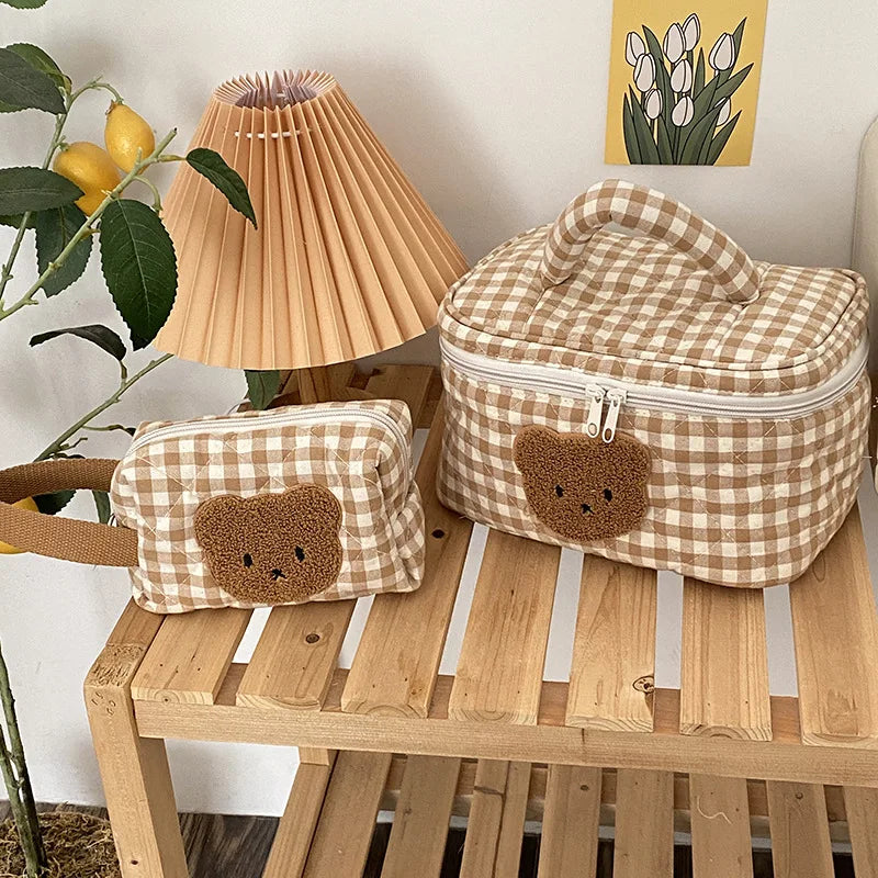 Cute Bear Mom Makeup & Baby Organizer Bag
