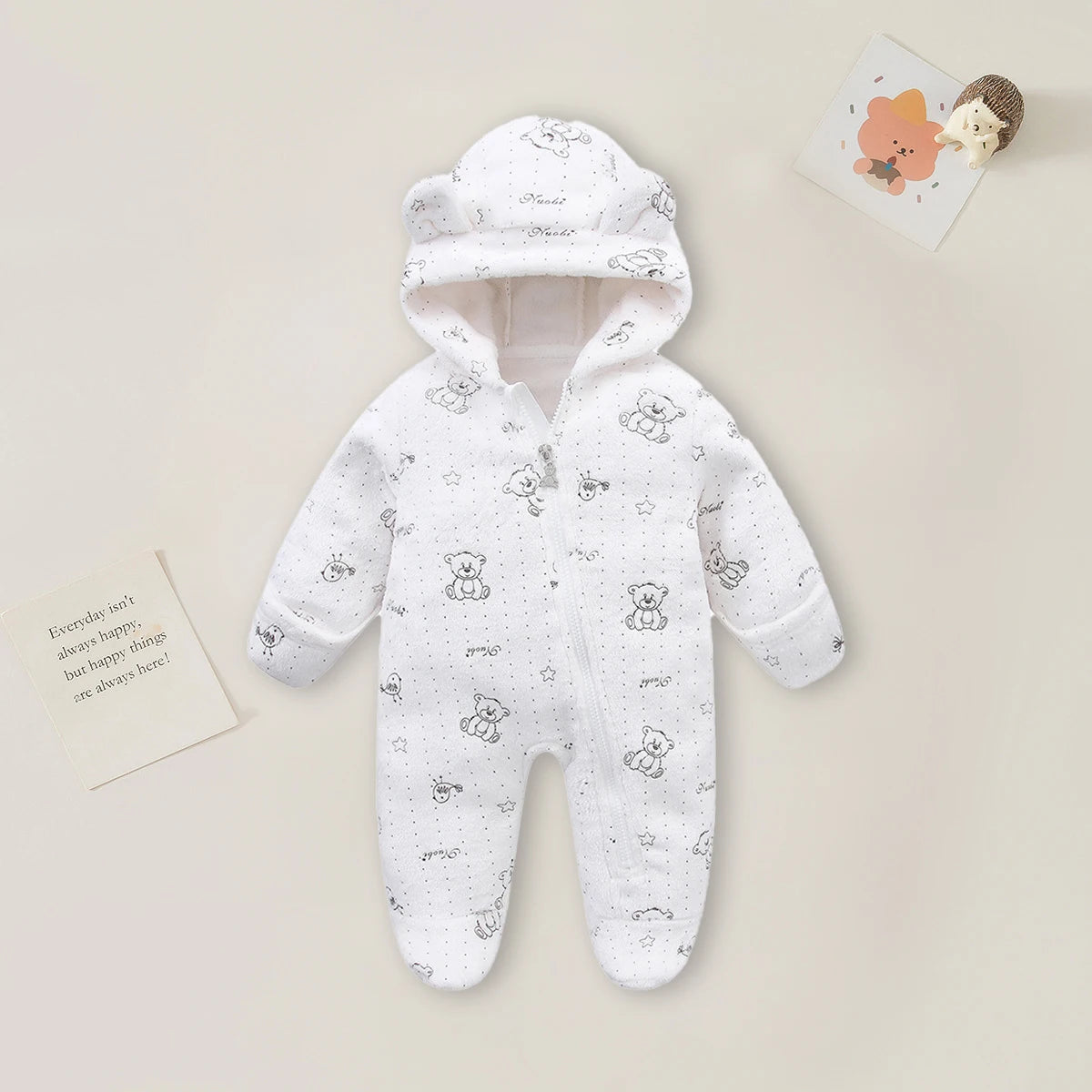 Warm Baby Romper – Soft Cartoon Jumpsuit 0–12M