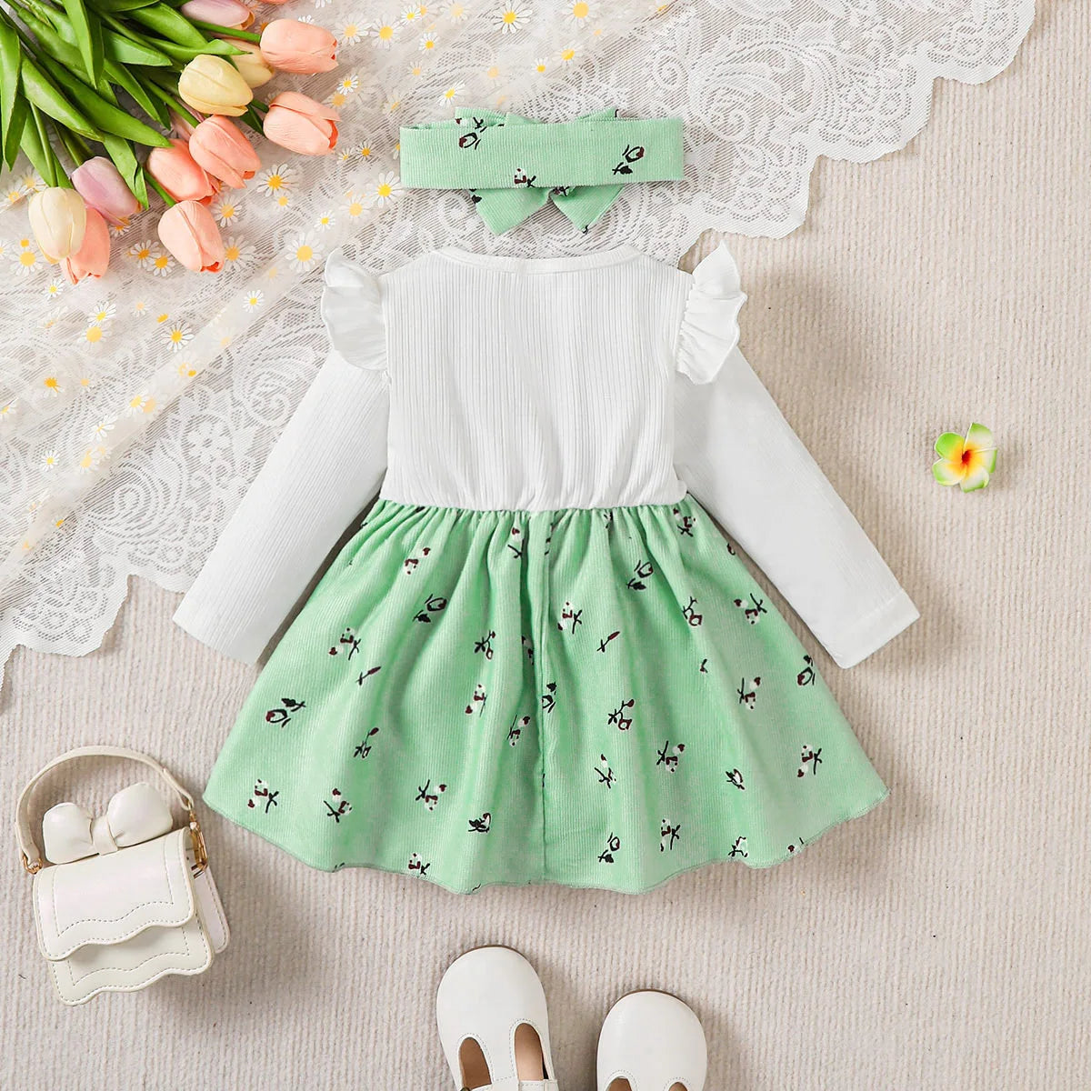Baby Girl Floral Bow Dress Set