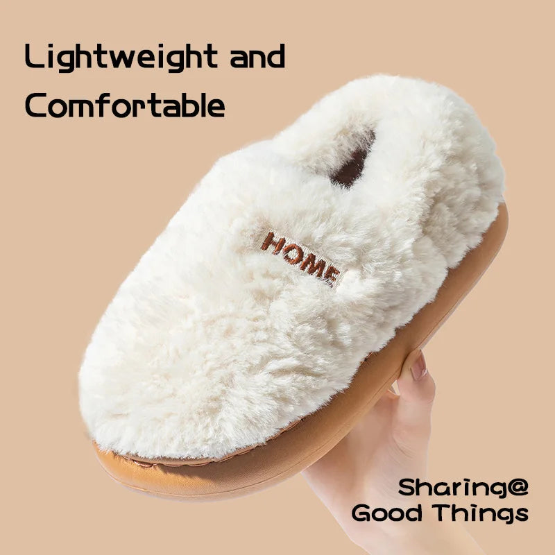 Winter Warm Plush Cotton Slippers Comfort