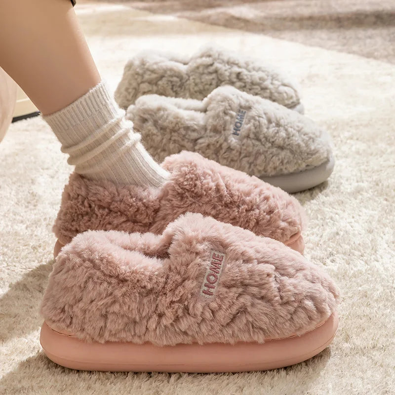 Winter Warm Plush Cotton Slippers Comfort