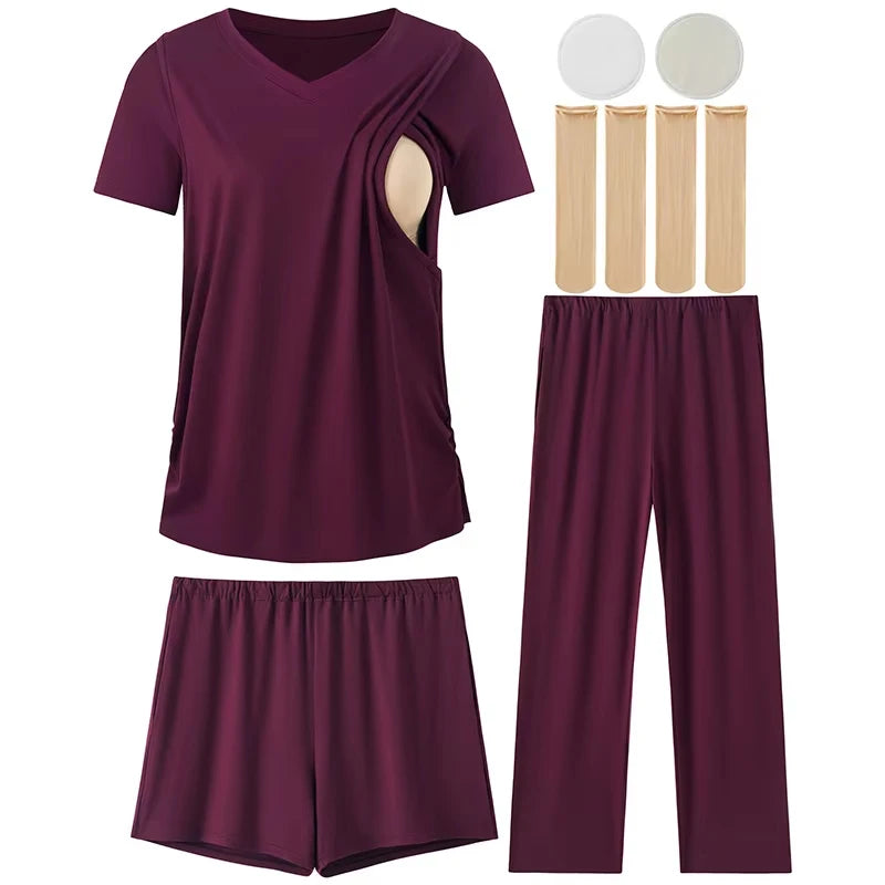 Cozy Maternity & Nursing Pajama Set