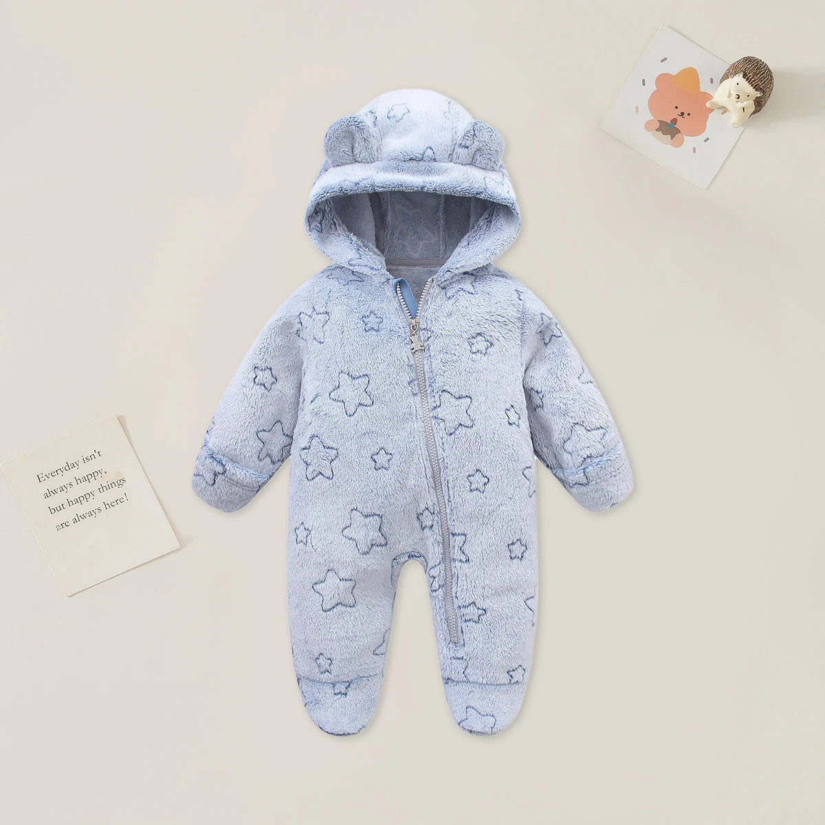 Warm Baby Romper – Soft Cartoon Jumpsuit 0–12M