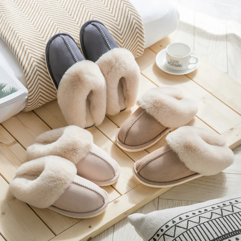 Cozy Velvet Winter Home Slippers