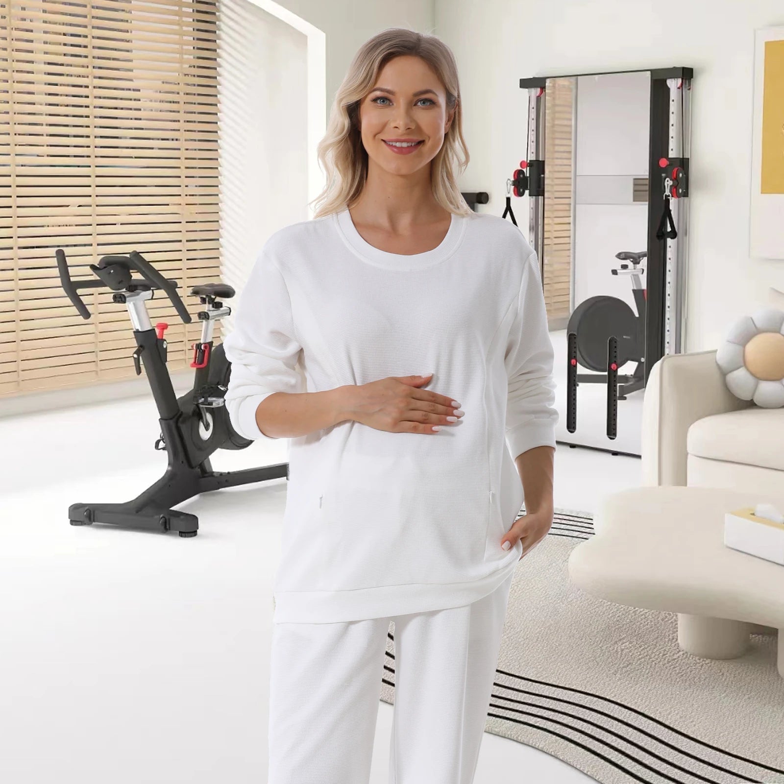 Autumn Long Sleeve Maternity Nursing Tee – Stylish Breastfeeding Top