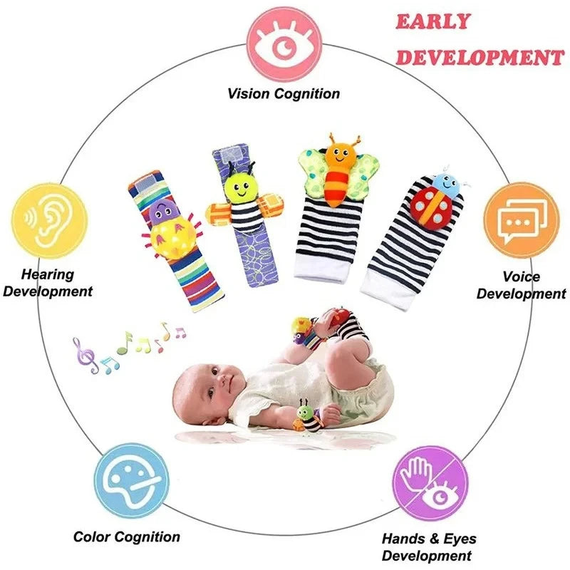 Adorable Baby Rattle Socks & Wrist Toys