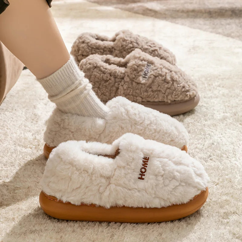 Winter Warm Plush Cotton Slippers Comfort