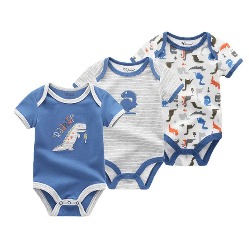 Adorable 3-Piece Cotton Baby Bodysuit Set – Soft, Cute & Comfy for Little Ones