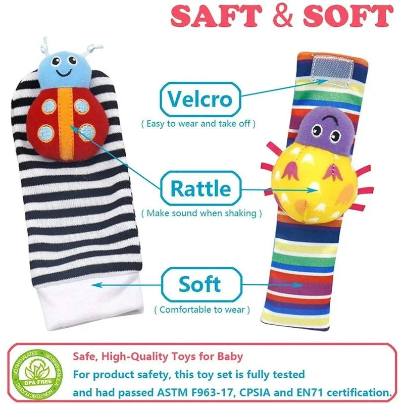 Adorable Baby Rattle Socks & Wrist Toys