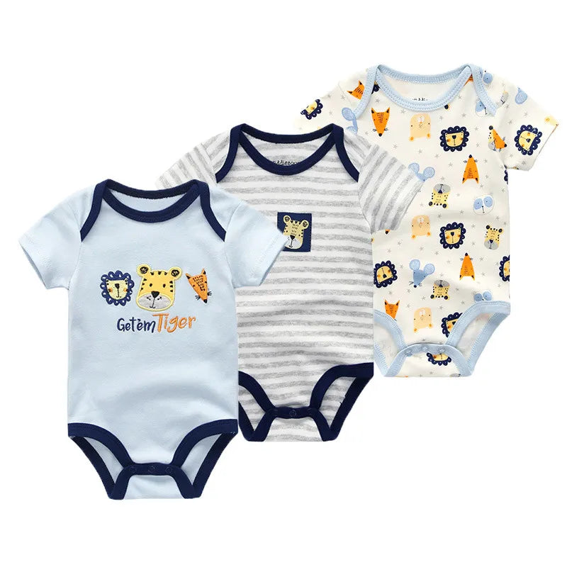 Adorable 3-Piece Cotton Baby Bodysuit Set – Soft, Cute & Comfy for Little Ones