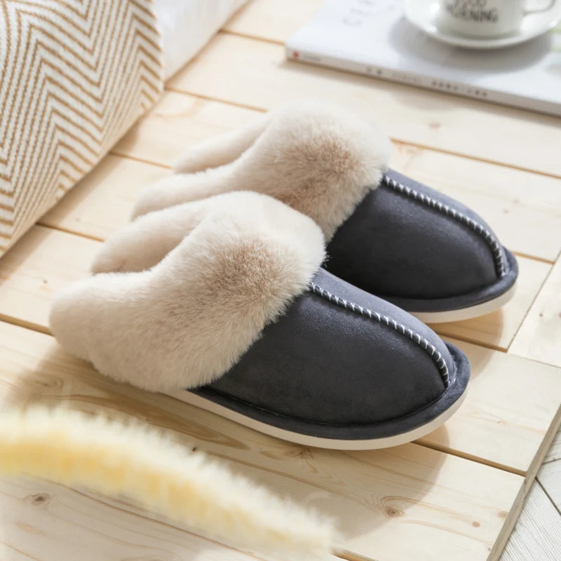 Cozy Velvet Winter Home Slippers
