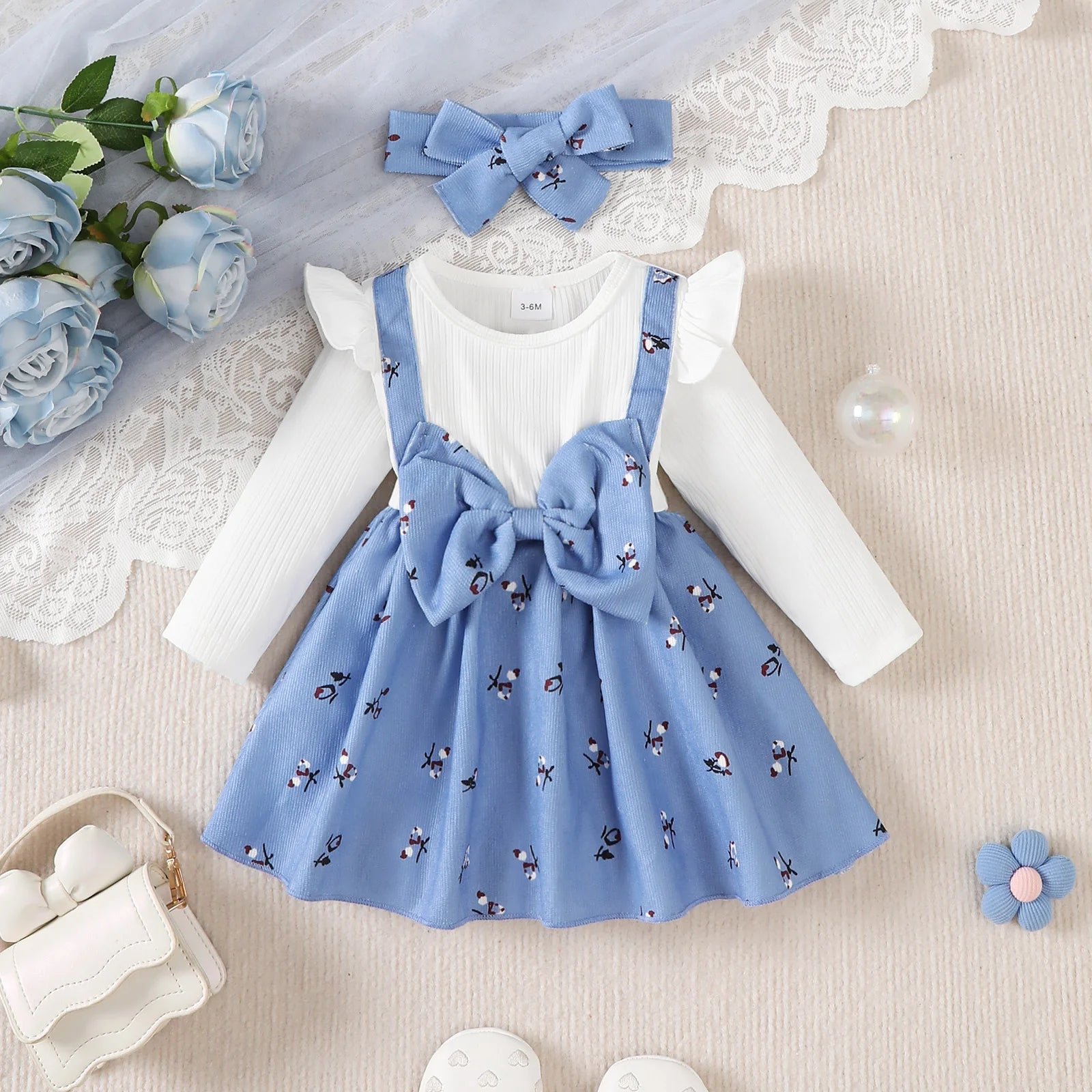 Baby Girl Floral Bow Dress Set