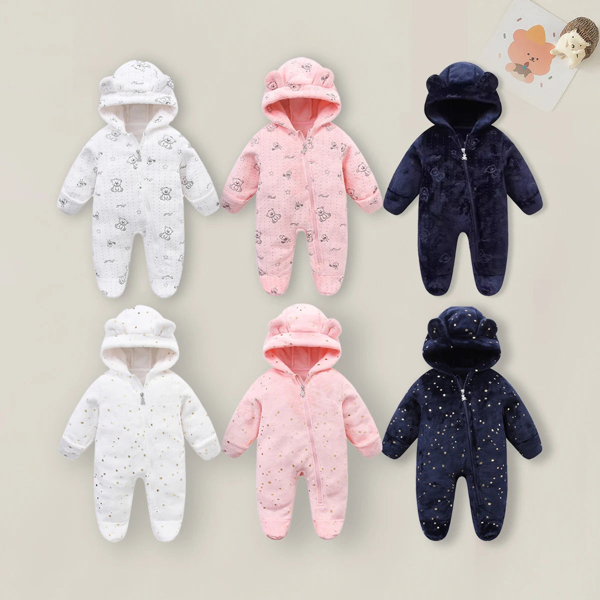 Warm Baby Romper – Soft Cartoon Jumpsuit 0–12M