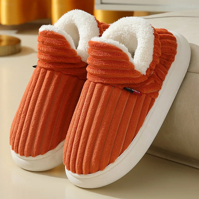 Evshine Fuzzy Winter Slippers – Warm Plush Cotton Indoor Shoes