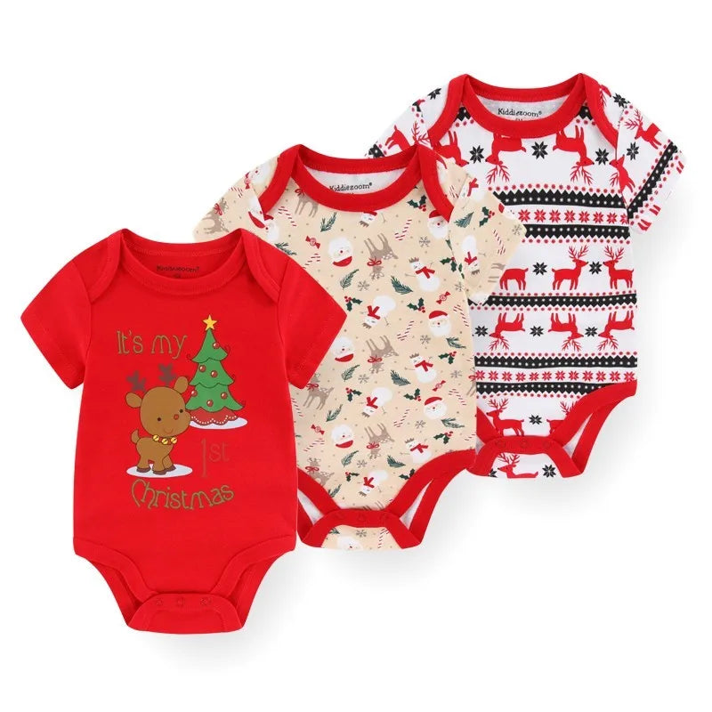 Adorable 3-Piece Cotton Baby Bodysuit Set – Soft, Cute & Comfy for Little Ones