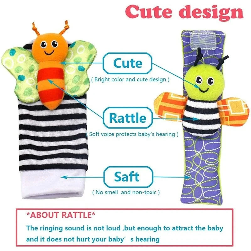 Adorable Baby Rattle Socks & Wrist Toys