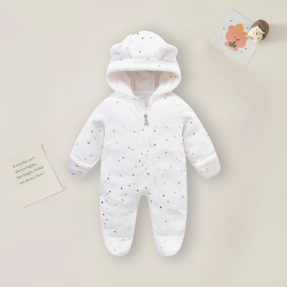 Warm Baby Romper – Soft Cartoon Jumpsuit 0–12M