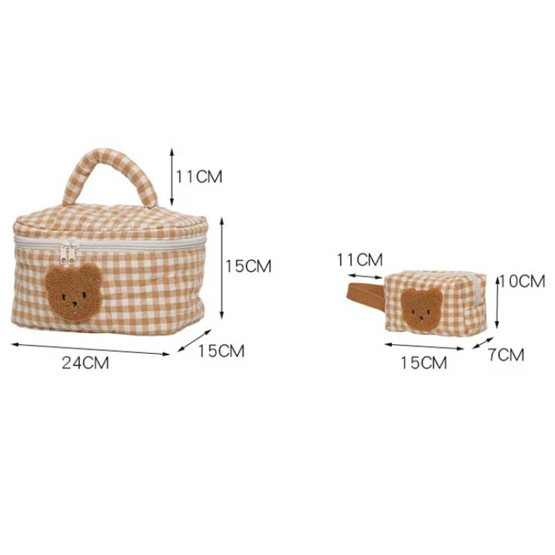 Cute Bear Mom Makeup & Baby Organizer Bag