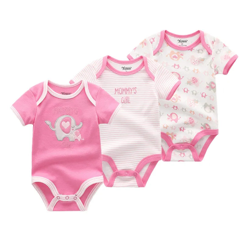 Adorable 3-Piece Cotton Baby Bodysuit Set – Soft, Cute & Comfy for Little Ones