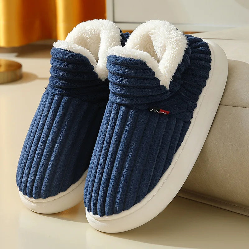 Evshine Fuzzy Winter Slippers – Warm Plush Cotton Indoor Shoes