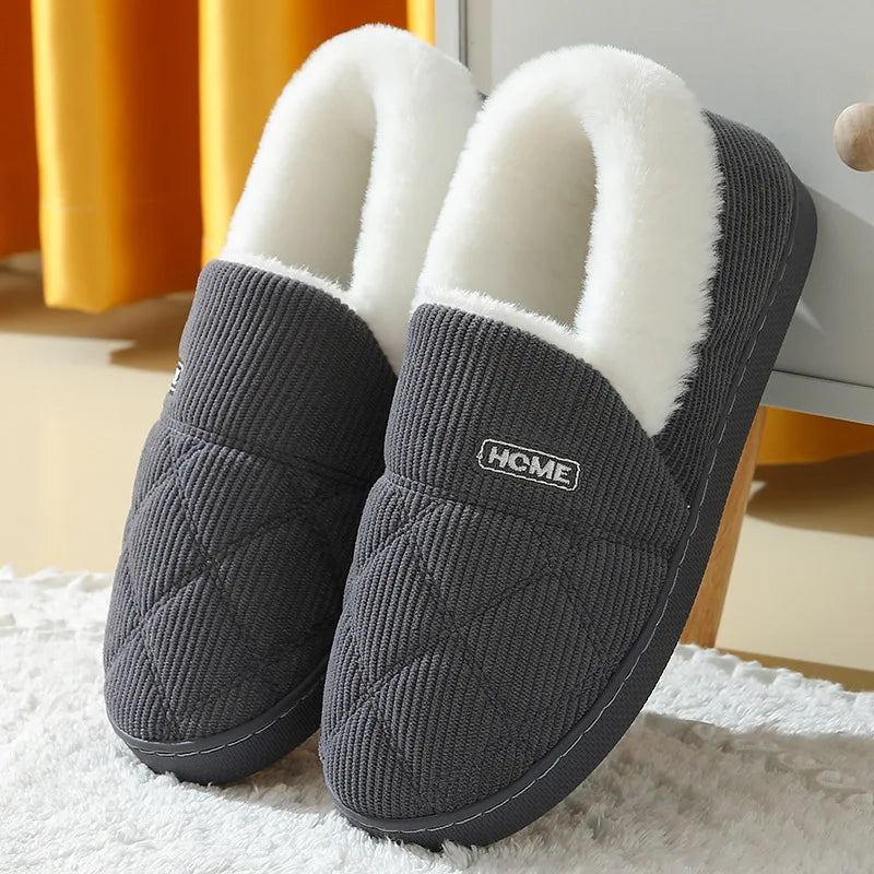 Evshine Fuzzy Winter Slippers – Warm Plush Cotton Indoor Shoes