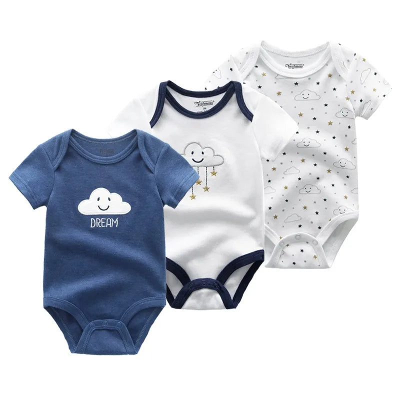 Adorable 3-Piece Cotton Baby Bodysuit Set – Soft, Cute & Comfy for Little Ones