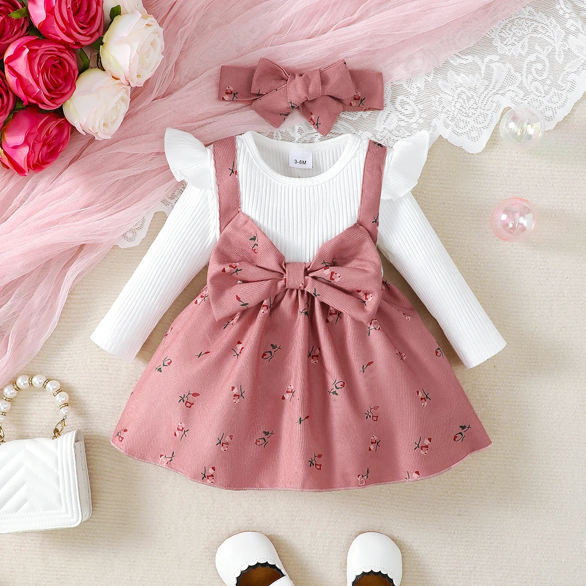 Baby Girl Floral Bow Dress Set