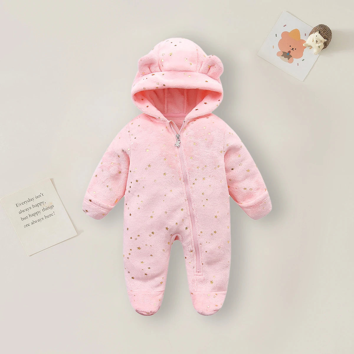 Warm Baby Romper – Soft Cartoon Jumpsuit 0–12M