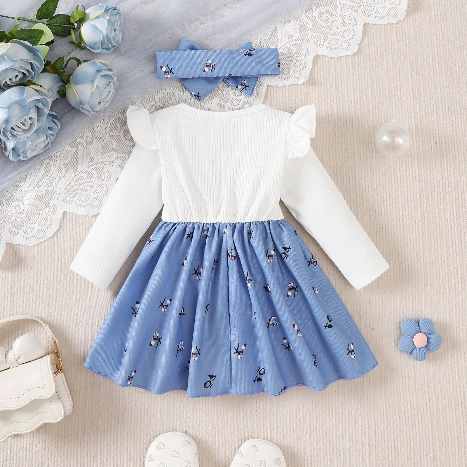 Baby Girl Floral Bow Dress Set