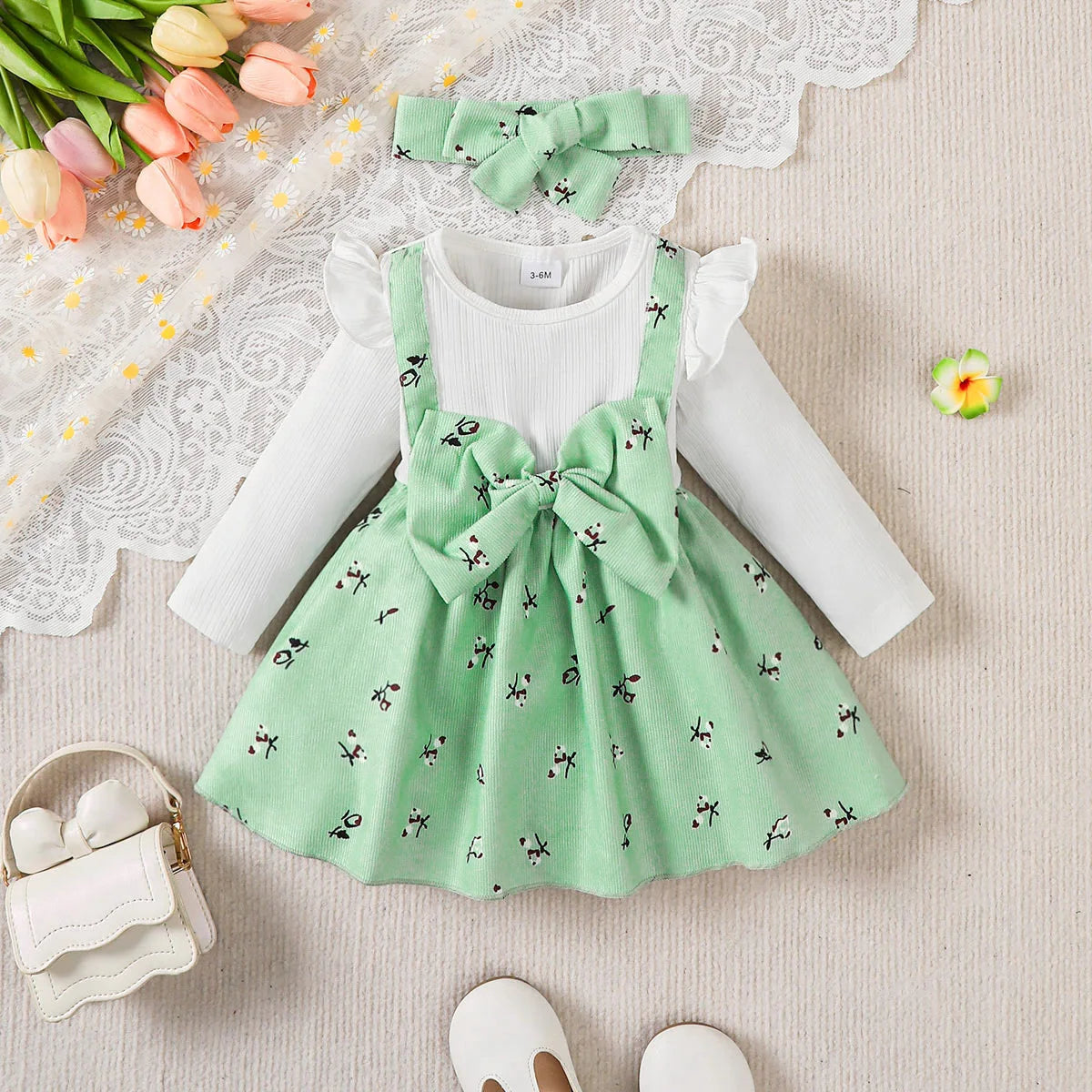 Baby Girl Floral Bow Dress Set