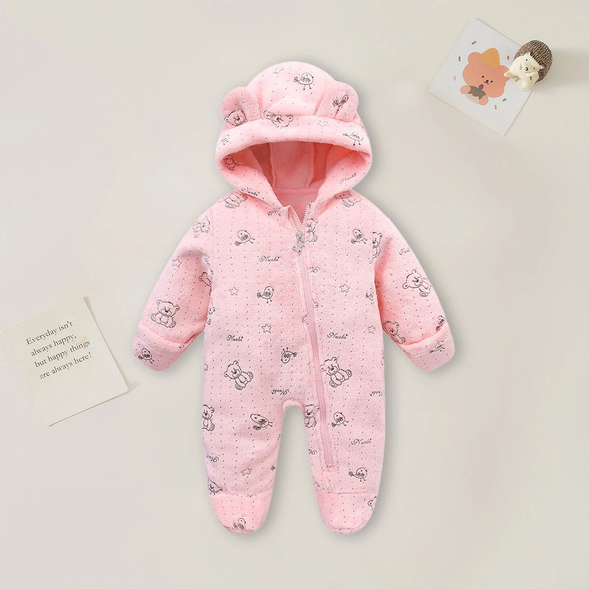 Warm Baby Romper – Soft Cartoon Jumpsuit 0–12M