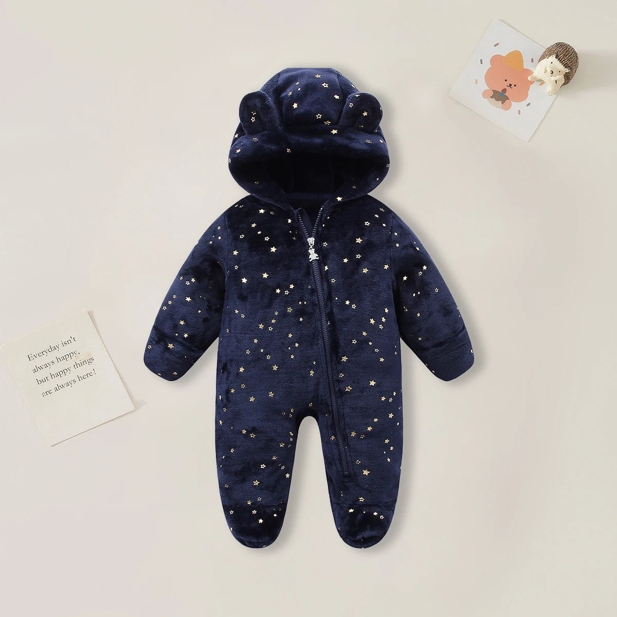 Warm Baby Romper – Soft Cartoon Jumpsuit 0–12M