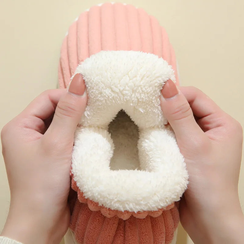 Evshine Fuzzy Winter Slippers – Warm Plush Cotton Indoor Shoes