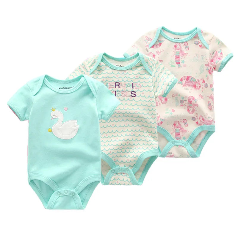 Adorable 3-Piece Cotton Baby Bodysuit Set – Soft, Cute & Comfy for Little Ones
