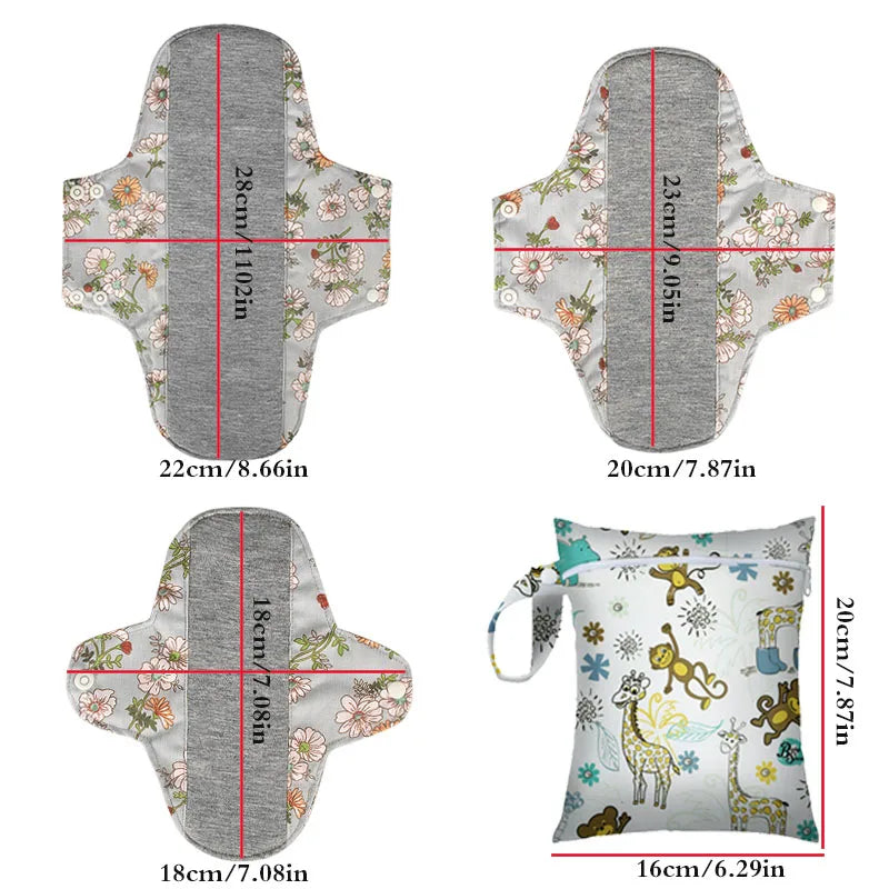 Reusable Graphene Menstrual Pads Set – 6PCS Washable Sanitary Liners