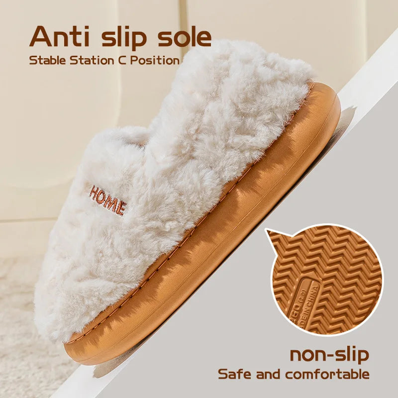 Winter Warm Plush Cotton Slippers Comfort