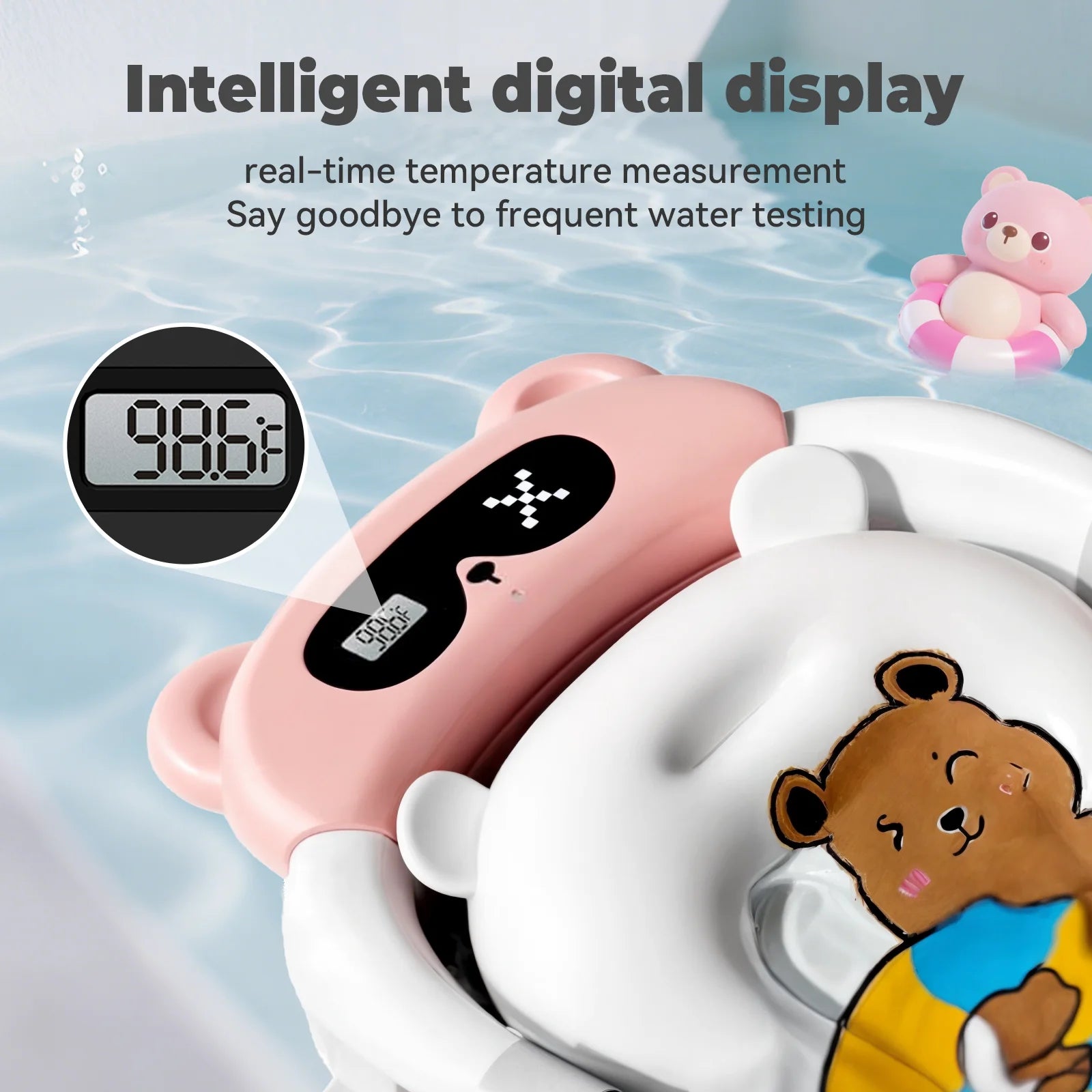Foldable Baby Bathtub with Soft Cushion & Thermometer