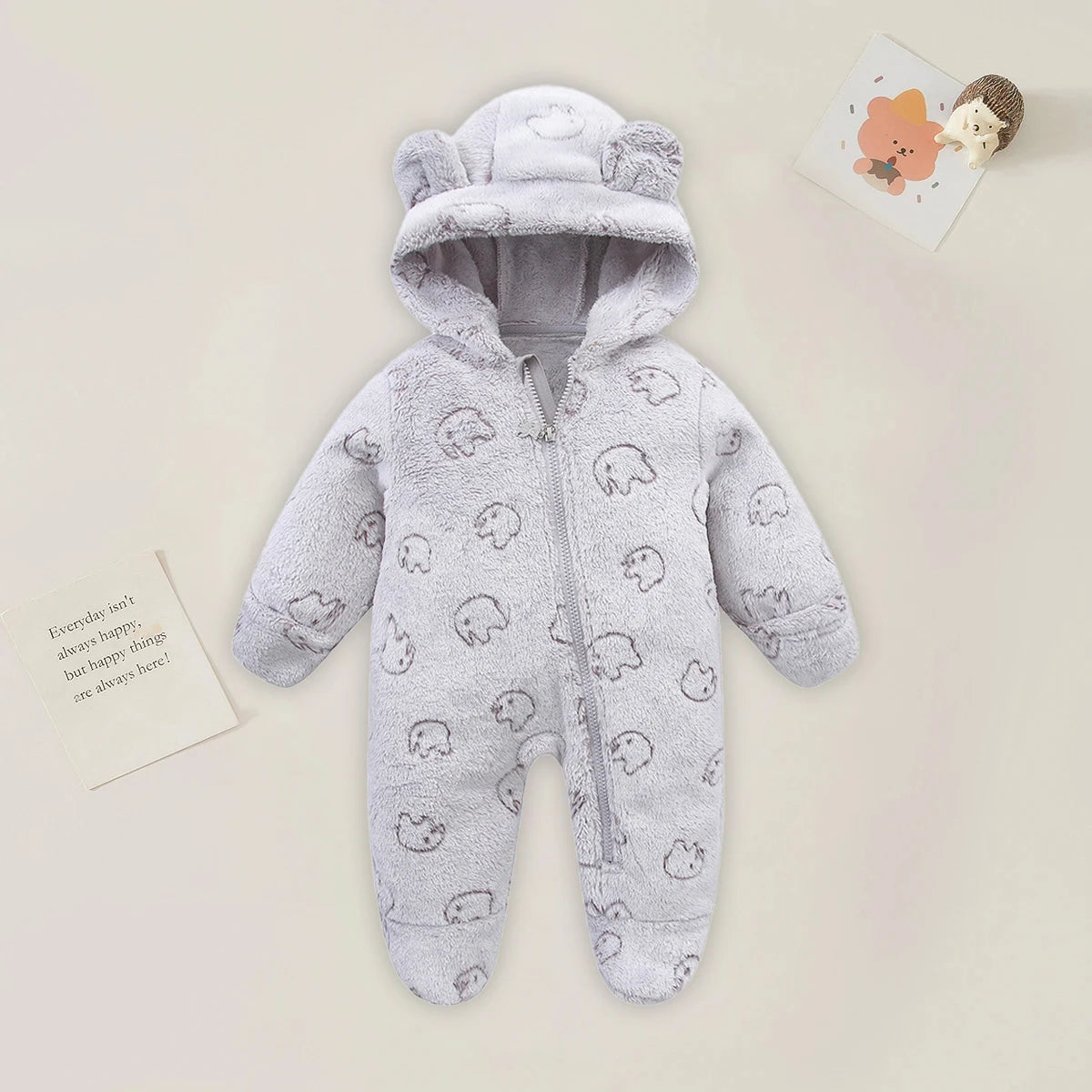Warm Baby Romper – Soft Cartoon Jumpsuit 0–12M