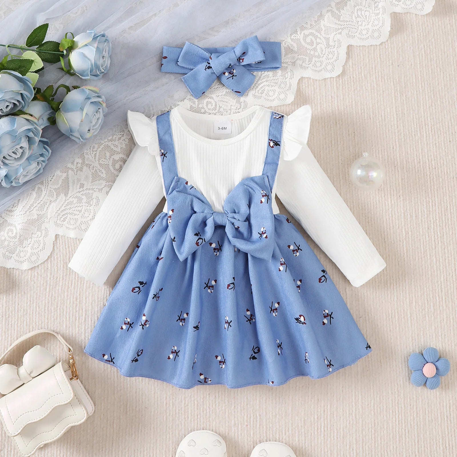 Baby Girl Floral Bow Dress Set