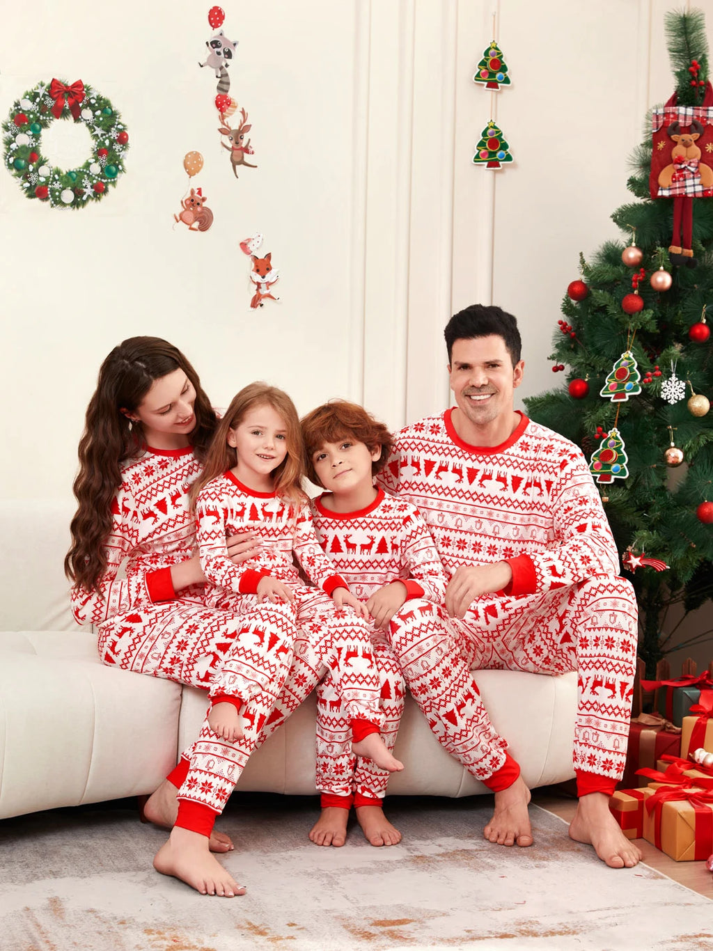 Family Xmas Matching Pajamas – Mom, Dad & Kids Set