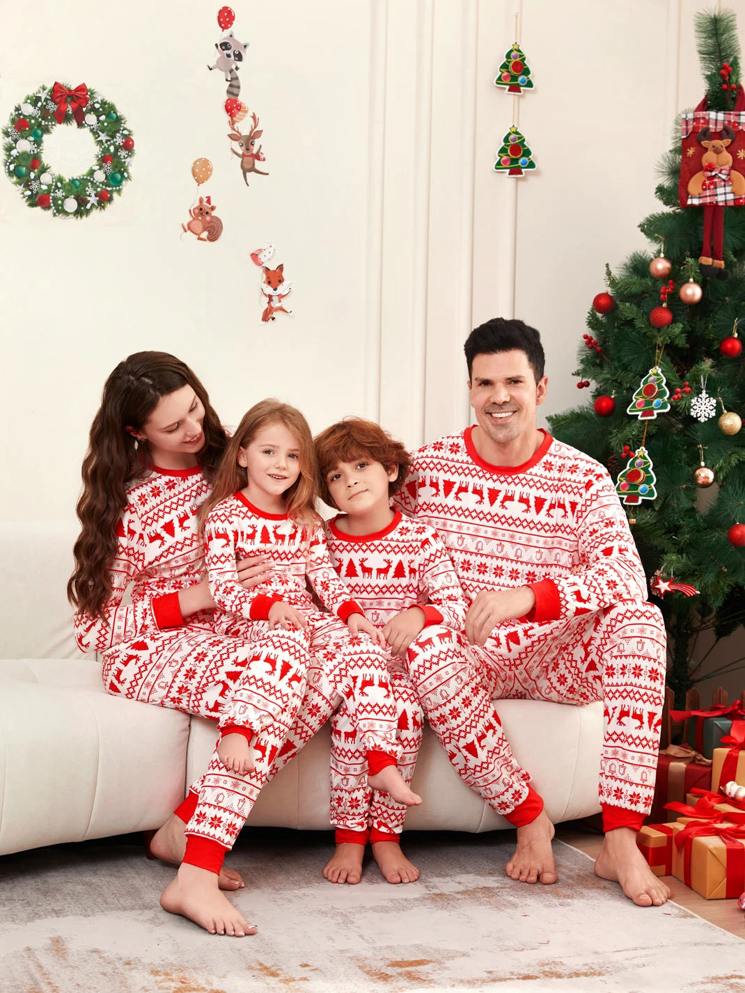 Family Xmas Matching Pajamas – Mom, Dad & Kids Set