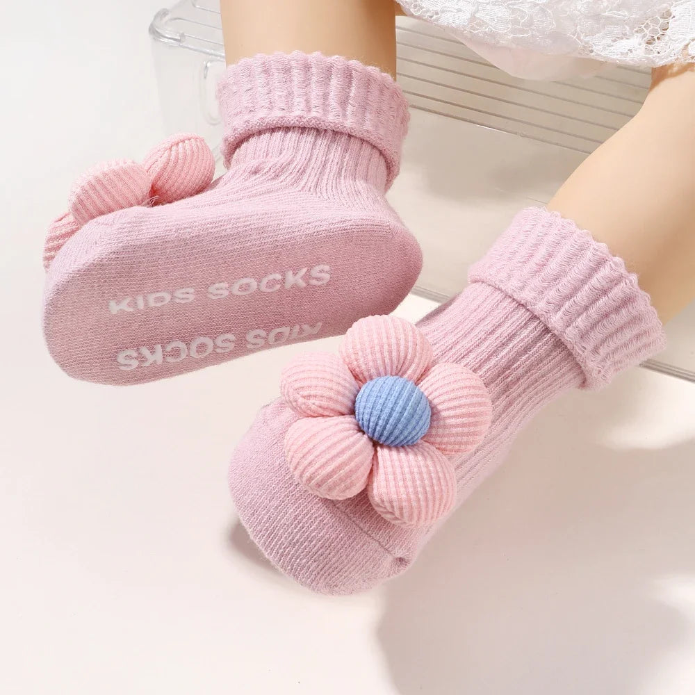 2PCS Baby Girl Flower Headband & Sock Set