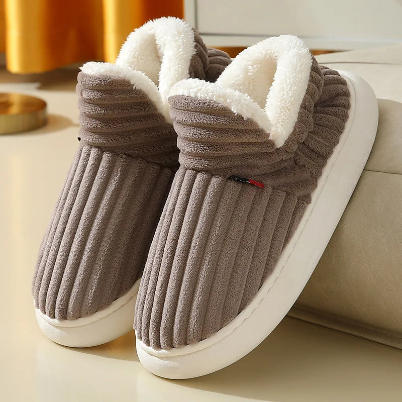 Evshine Fuzzy Winter Slippers – Warm Plush Cotton Indoor Shoes