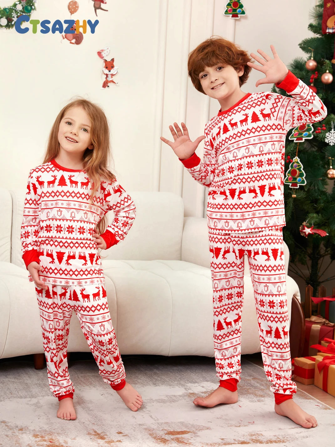 Family Xmas Matching Pajamas – Mom, Dad & Kids Set