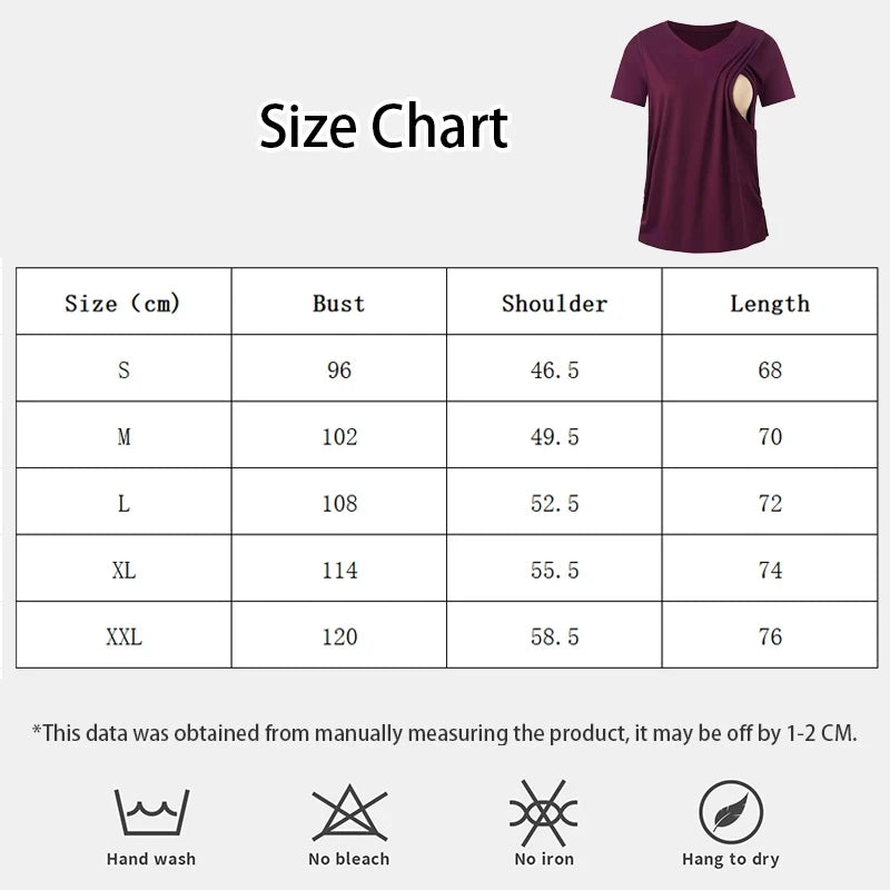 Maternity Nursing Pajama Set – Short Sleeve Top, Shorts & Pants