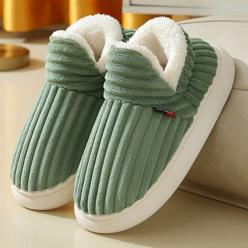 Evshine Fuzzy Winter Slippers – Warm Plush Cotton Indoor Shoes