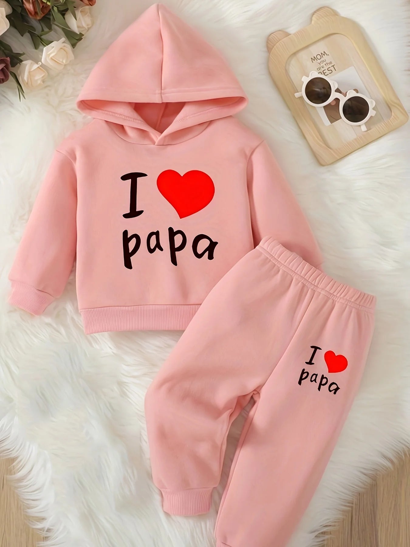 Baby Girl Fleece Hoodie & Jogger Set