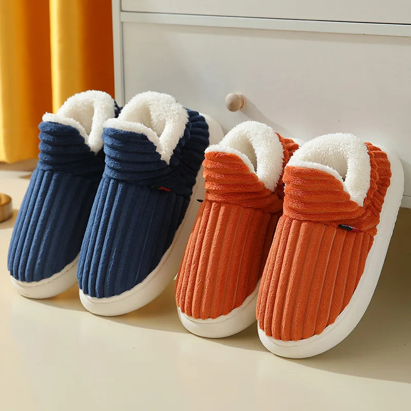 Evshine Fuzzy Winter Slippers – Warm Plush Cotton Indoor Shoes